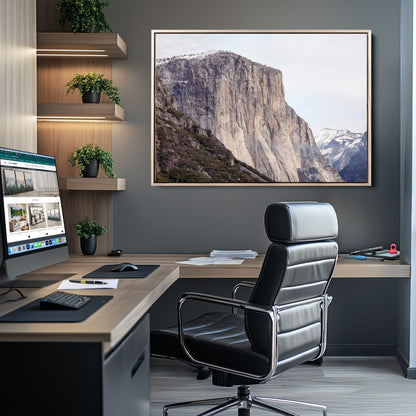 74506434-MGV-CV-36X24-El Capitan Wall Art Canvas Print, Framed Yosemite Cliff Art Picture Print, Sierra Nevada Perfect Sierra Minimalism Decor Artwork