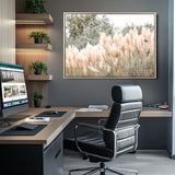 21826392-MGV-CV-36X24-Pampas Grass Wall Art Canvas Print, Framed Soft Pampas Art Picture Print, Pastel Grasses Perfect Soft Neutral Boho Decor Artwork