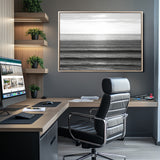 47305203-MGV-CV-36X24-Monochrome Ocean Wall Art Canvas Print, Framed Moody Ocean Art Picture Print, Calm Ocean Perfect Minimalist Coastal Decor Artwork