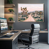 12540952-MGV-CV-36X24-Joshua Tree Park Wall Art Canvas Print, Framed Desert Road Art Picture Print, Sunset Drive Perfect Southwestern Boho Decor Artwork