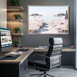 67623952-MGV-CV-36X24-Minimalist Beach Wall Art Canvas Print, Framed Pastel Sand Art Picture Print, Beach Aesthetic Perfect Coastal Minimalist Decor