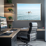 32624554-MGV-CV-36X24-Swimming Relaxation Wall Art Canvas Print, Framed Peaceful Water Art Picture Print, Clear Sea Perfect Minimalist Aquatic Decor