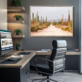 30742780-MGV-CV-36X24-Desert Cactus Wall Art Canvas Print, Framed Southwestern Art Picture Print, Bohemian Western Perfect Southwestern Boho Decor