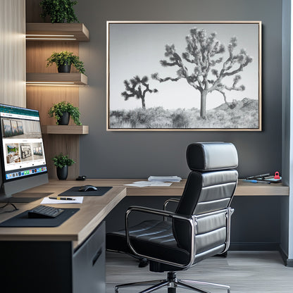 58647785-MGV-CV-36X24-Calm Earthy Aesthetic Wall Art Canvas Print, Framed Arid Terrain Decor Art Picture Print, Joshua Tree Perfect Rustic Minimalist