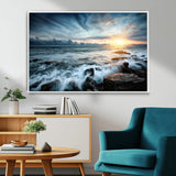 33428-MGV-CV-36X24-Ocean Sunrise Wall Art – Serene Seascape Canvas Print, Coastal Home or Office Decor, Perfect for Living Room, Bedroom, or Study