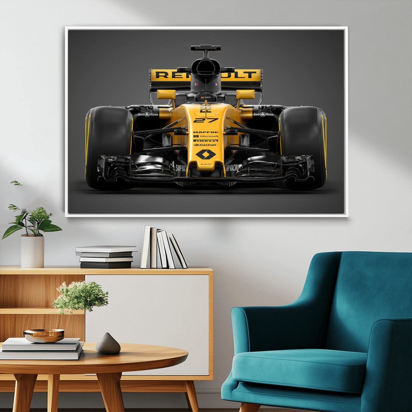 62882-MGV-CV-36X24-Renault F1 Racing Car Print - High-Performance Formula 1 Motorsport Wall Art, Perfect Gift for Racing Fans and Car Enthusiasts