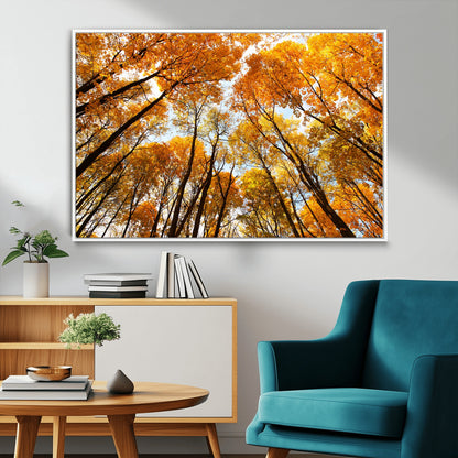 11823-MGV-CV-36X24-Golden Autumn Tree Canopy Wall Art – Stunning Fall Forest Leaves Print, Warm Seasonal Nature Decor for Home, Office or Cabin