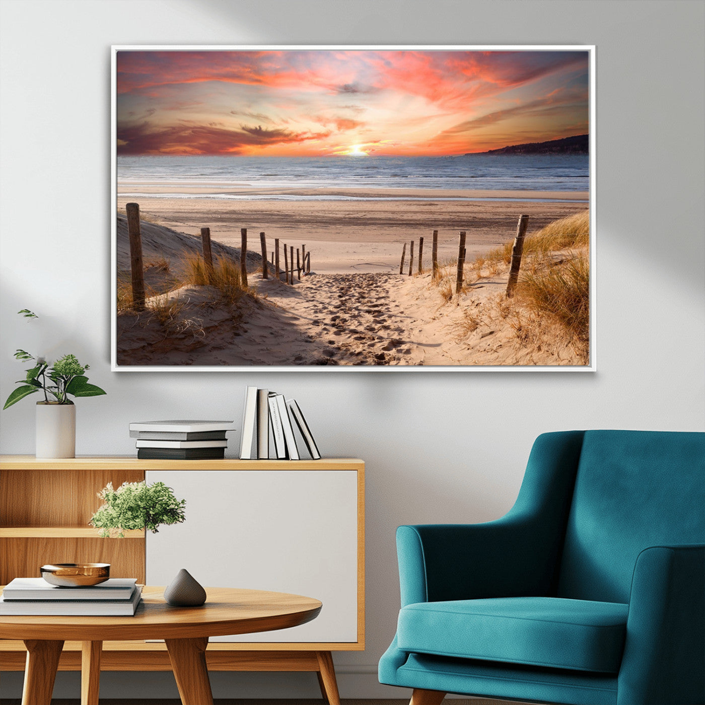 78111-MGV-CV-36X24-Sunset Pathway Wall Art – Panoramic Coastal Canvas Print, Tranquil Beach Decor for Living Room, Office or Bedroom