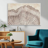 67528-MGV-FC-36X24_White-Wood Ring Wall Art Canvas Print, Framed Tree Ring Art Picture Print, Rustic Tree Ring Perfect Neutral Boho Decor Artwork