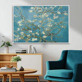 65607-MGV-CV-36X24-Almond Blossom Wall Art – Van Gogh Blue Floral Canvas Print, Elegant Impressionist Painting Decor for Living Room, Bedroom or