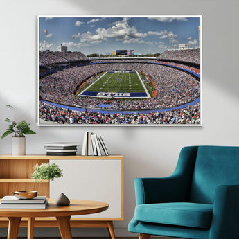 76491-MGV-CV-36X24-Buffalo Bills Stadium Wall Art Canvas Print, Framed Bills Stadium Art Picture Print, Highmark Stadium Perfect Sport Room Decor