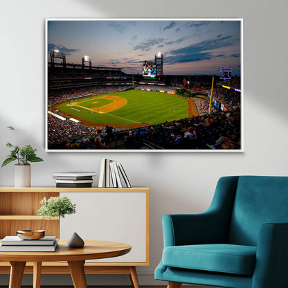 17415-MGV-CV-36X24-Philadelphia Phillies Stadium Wall Art Canvas Print, Framed Citizens Bank Park Art Picture Print, Phillies Stadium Field Perfect