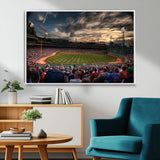 53432-MGV-FC-36X24_White-Fenway Park Stadium Wall Art Canvas Print, Framed Boston Baseball Stadium Art Picture Print, Massachusetts Fenway Park Perfect