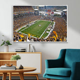 51419-MGV-FC-36X24_White-Heinz Field Wall Art Canvas Print, Framed Pittsburgh Stadium Field Art Picture Print, Heinz Stadium Field Perfect Sports Room