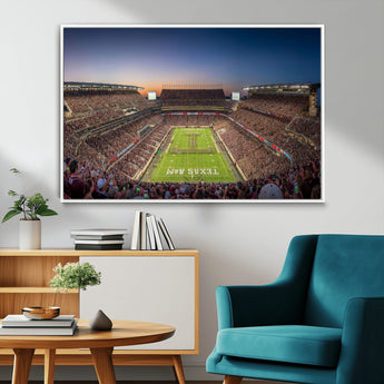 17421-MGV-CV-36X24-Kyle Field Wall Art Canvas Print, Framed Texas Stadium Art Picture Print, Kyle Field Stadium Perfect Sport Room Decor Artwork