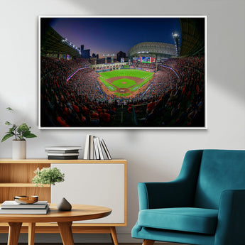 44322-MGV-CV-36X24-Minute Maid Park Wall Art Canvas Print, Framed Houston Astros Stadium Art Picture Print, Houston Astros Field Perfect Sports Room
