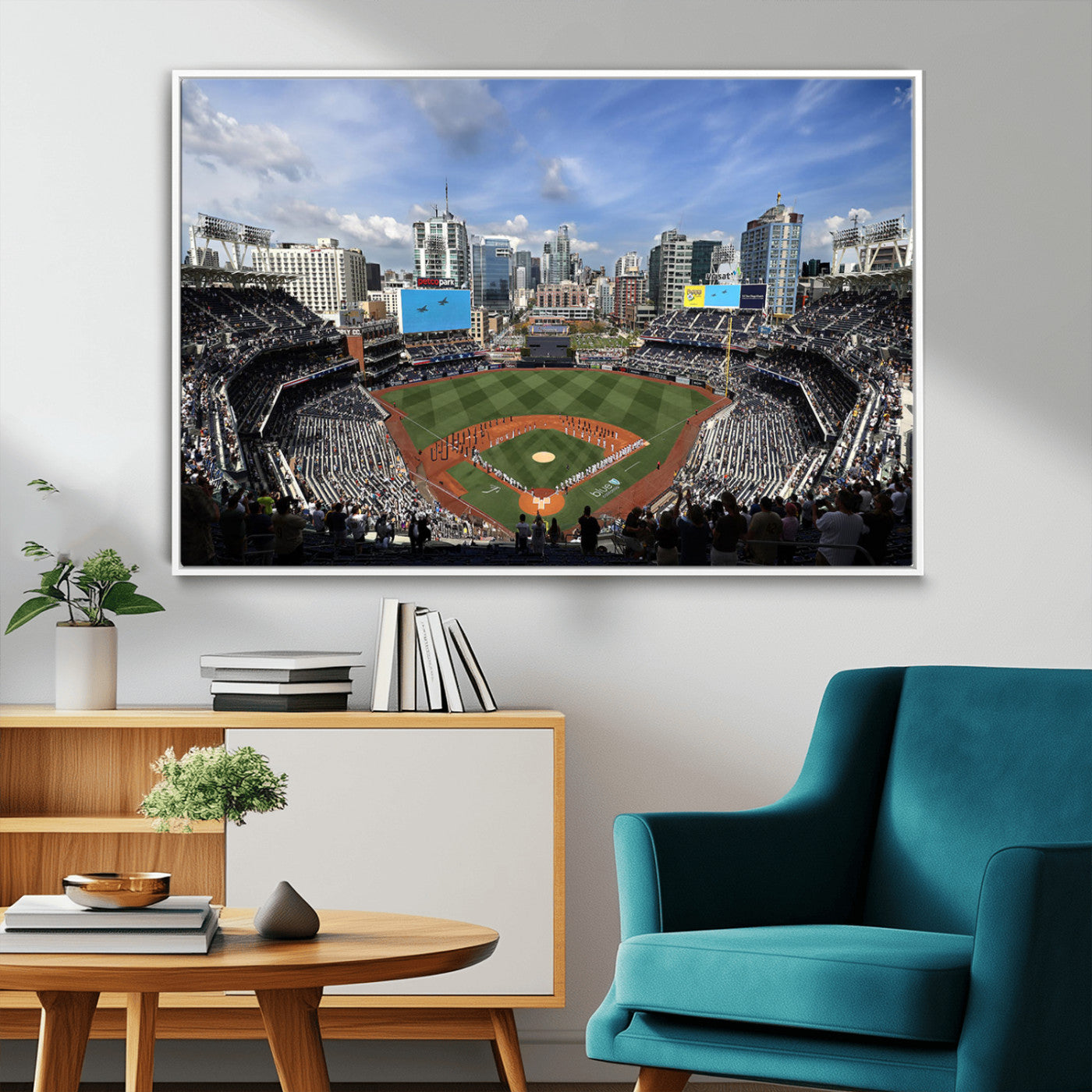 87122-MGV-CV-36X24-Petco Park Field Wall Art Canvas Print, Framed San Diego Stadium Art Picture Print, Petco Park Stadium Perfect Sport Room Decor