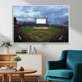 44631-MGV-CV-36X24-Oracle Park Stadium Wall Art Canvas Print, Framed San Francisco Giants Art Picture Print, Giants Stadium Field Perfect Sports Room