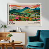 54215-MGV-CV-36X24-Yayoi Kusama Wall Art – Panoramic Japanese Landscape Canvas Print, Modern Abstract Nature Decor for Office, Bedroom or Living Room