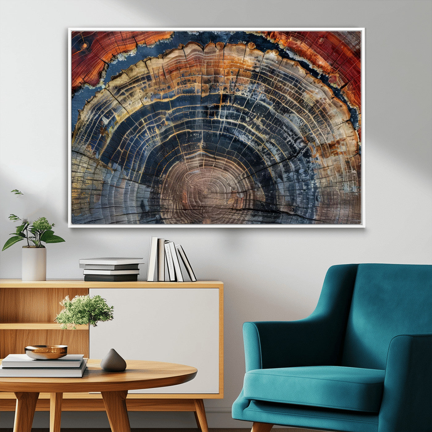 63519-MGV-CV-36X24-Tree Ring Wall Art – Rustic Nature Wood Grain Canvas Print, Abstract Natural Texture Artwork Poster for Living Room, Bedroom,