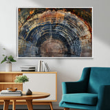 16193-MGV-FC-36X24_White-Tree Ring Wall Art – Abstract Wood Grain Canvas Print, Rustic Nature Texture Artwork Poster for Living Room, Bedroom, Office,