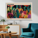 45711-MGV-CV-36X24-Yayoi Kusama Wall Art Canvas Print, Framed Abstract Yayoi Kusama Art Picture Print, Japanese Wabi Sabi Perfect Modern Abstract