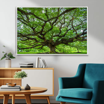 49375306-MGV-FC-36X24_White-Ancient Tree Wall Art Canvas Print, Framed Sprawling Branches Art Picture Print, Gnarling Tree Perfect Earthy Natural Decor
