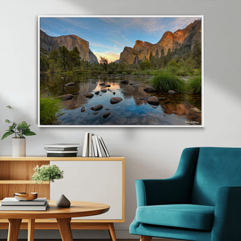 55893831-MGV-FC-36X24_White-Yosemite Valley Wall Art Canvas Print, Framed El Capitan Art Picture Print, Sierra Landspace Perfect Rustic Nature Decor Artwork