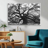 81655611-MGV-FC-36X24_White-Ancient Oak Wall Art Canvas Print, Framed Twisted Branches Art Picture Print, Gnarled Tree Perfect Moody Nature Decor Artwork