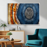 84489410-MGV-FC-36X24_White-Framed Abstract Tree Ring Wall Art Print, Natural Rustic Wood Texture Canvas Print, Wood Tree Stump Farmhouse, Log Cabin Wooden