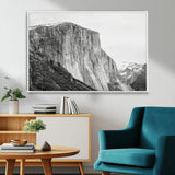 39393420-MGV-FC-36X24_White-El Capitan Wall Art Canvas Print, Framed Yosemite Cliff Art Picture Print, Monochrome Mountain Perfect Monochrome Sierra Decor