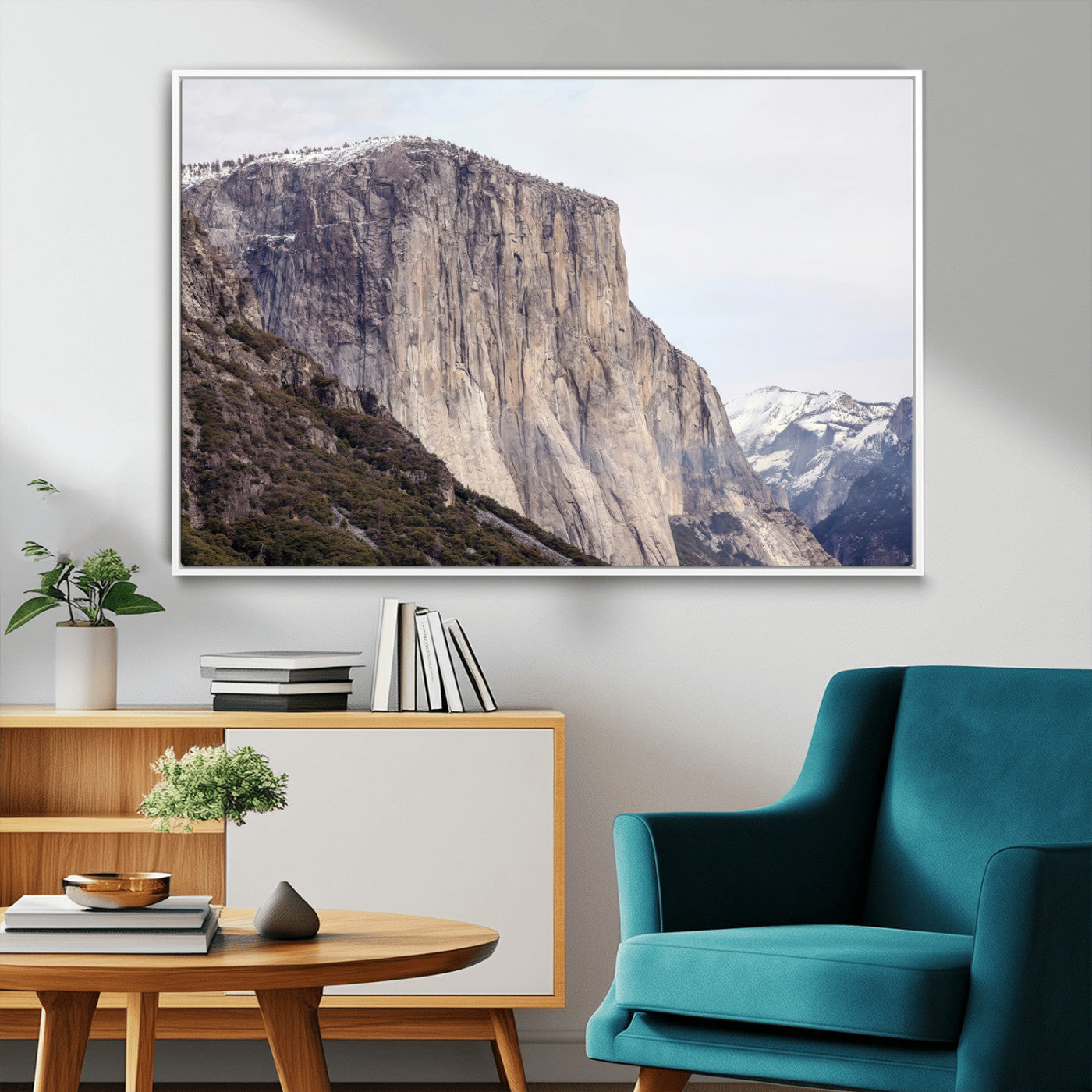 74506434-MGV-CV-36X24-El Capitan Wall Art Canvas Print, Framed Yosemite Cliff Art Picture Print, Sierra Nevada Perfect Sierra Minimalism Decor Artwork