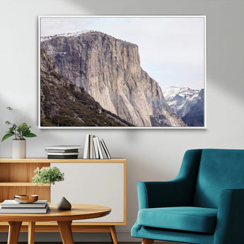 74506434-MGV-CV-36X24-El Capitan Wall Art Canvas Print, Framed Yosemite Cliff Art Picture Print, Sierra Nevada Perfect Sierra Minimalism Decor Artwork