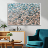 26580287-MGV-FC-36X24_White-Clear Water Wall Art Canvas Print, Framed Sunlit Ripples Art Picture Print, Ocean Texture Perfect Modern Coastal Decor Artwork