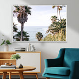 51404565-MGV-CV-36X24-Palm Trees Wall Art Canvas Print, Framed Ocean Breeze Art Picture Print, Coastal View Perfect Tropical Coastal Decor Artwork