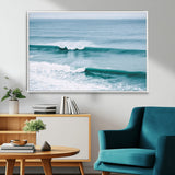 73692470-MGV-FC-36X24_White-Ocean Swell Wall Art Canvas Print, Framed Surf Waves Art Picture Print, Blue Water Perfect Coastal Dynamic Decor Artwork
