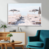 67623952-MGV-CV-36X24-Minimalist Beach Wall Art Canvas Print, Framed Pastel Sand Art Picture Print, Beach Aesthetic Perfect Coastal Minimalist Decor