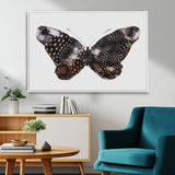 99831147-MGV-CV-36X24-Spotted Butterfly Wall Art Canvas Print, Framed Neutral Insect Theme Art Picture Print, Earthy Wing Pattern Perfect Modern Rustic