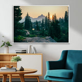 66397982-MGV-CV-36X24-Mountain Landscape Wall Art Canvas Print, Framed Forest Serenity Art Picture Print, Mountain Landscape Perfect Rustic Wilderness