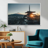 87729656-MGV-FC-36X24_White-Mount Fuji Wall Art Canvas Print, Framed Japan Travel Art Picture Print, Chureito Pagoda Perfect Zen Minimalism Decor Artwork