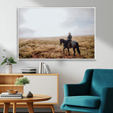57597730-MGV-CV-36X24-Cowboy Wall Art Wall Art Canvas Print, Framed Western Canvas Art Picture Print, Rustic Ranch Scene Perfect Rustic Western Decor