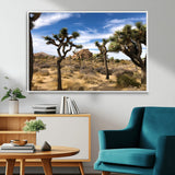 25722592-MGV-FC-36X24_White-Joshua Tree Desert Wall Art Canvas Print, Framed Southwestern Nature Art Picture Print, Rustic Earth Tones Perfect Southwestern