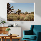 16114018-MGV-FC-36X24_White-Joshua Tree Wall Art Canvas Print, Framed Desert Landscape Art Picture Print, Mountain Horizon Perfect Southwestern Boho Decor