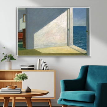 34188481-MGV-CV-36X24-Coastal Sunlight Wall Art – Minimalist Ocean View Canvas Print, Serene Beach House Inspired Decor for Bedroom, Living Room,