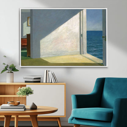 34188481-MGV-CV-36X24-Coastal Sunlight Wall Art – Minimalist Ocean View Canvas Print, Serene Beach House Inspired Decor for Bedroom, Living Room,