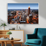 25096967-MGV-CV-36X24-Atlanta Skyline Wall Art – Vibrant Cityscape Canvas Print, Modern Night Lights Urban Decor for Office, Living Room, or Apartment