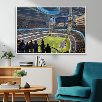 41816511-MGV-CV-36X24-Chicago Dome Stadium Wall Art – Futuristic Football Arena Canvas Print, Modern Sports Fan Decor for Man Cave, Office, Bar, or