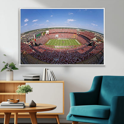29492070-MGV-FC-36X24_White-Stadium Wall Art – Panoramic College Football Canvas Print, Game Day Crowd and Field Scene, Sports Photography Decor for Office,