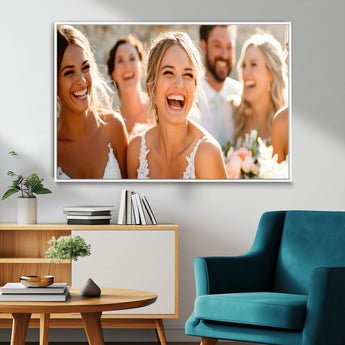 CSTM912-MGV-FC-36X24_White-Framed Wedding Canvas Print - Custom Wall Art Keepsake for Couples, Elegant Home Decoration Gift, Create Your Own Photo Canvas