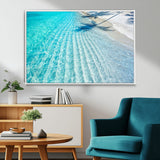 68127042-MGV-CV-36X24-Beach Wall Art – Tropical Ocean Canvas Print, Clear Water and White Sand Photography Decor for Bedroom, Living Room, Office,